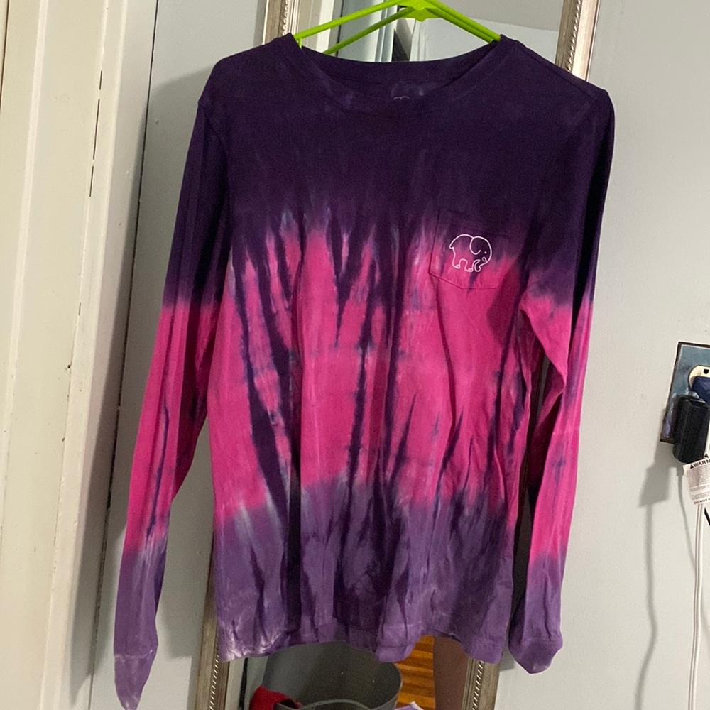 Medium long sleeve purple and pink tie dye ivory Ella shirt